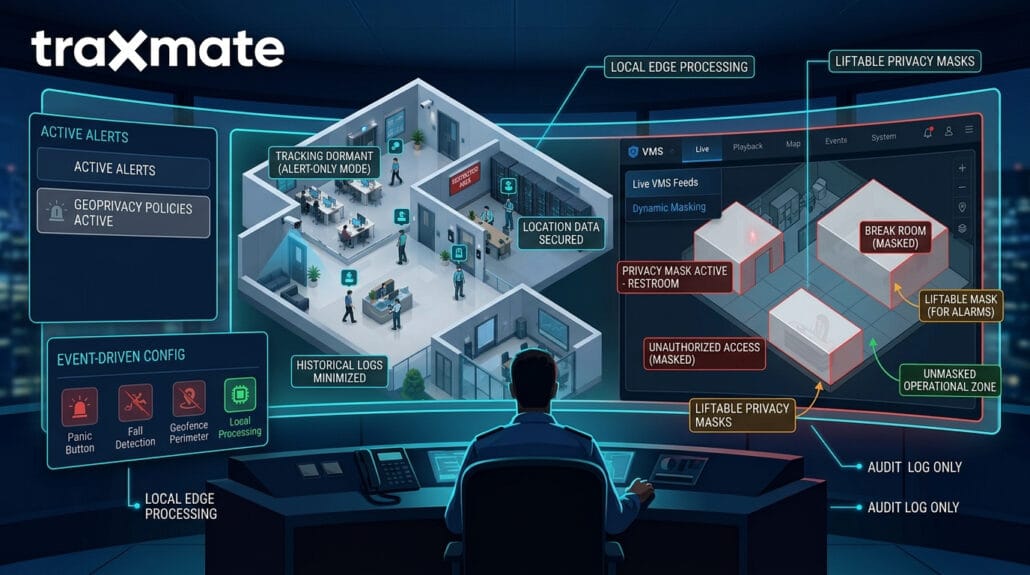 Privacy-First Safety: Deploying Panic and Inactivity Alarms for Field Personnel 3 Traxmate Milestone use case - privacy